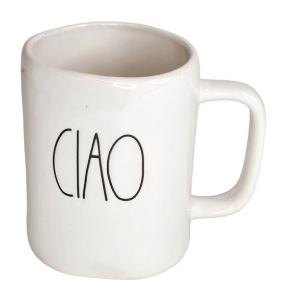 Rae Dunn Artisan Collection By Magenta "Ciao" White Ceramic Coffee Mug - Picture 1 of 9